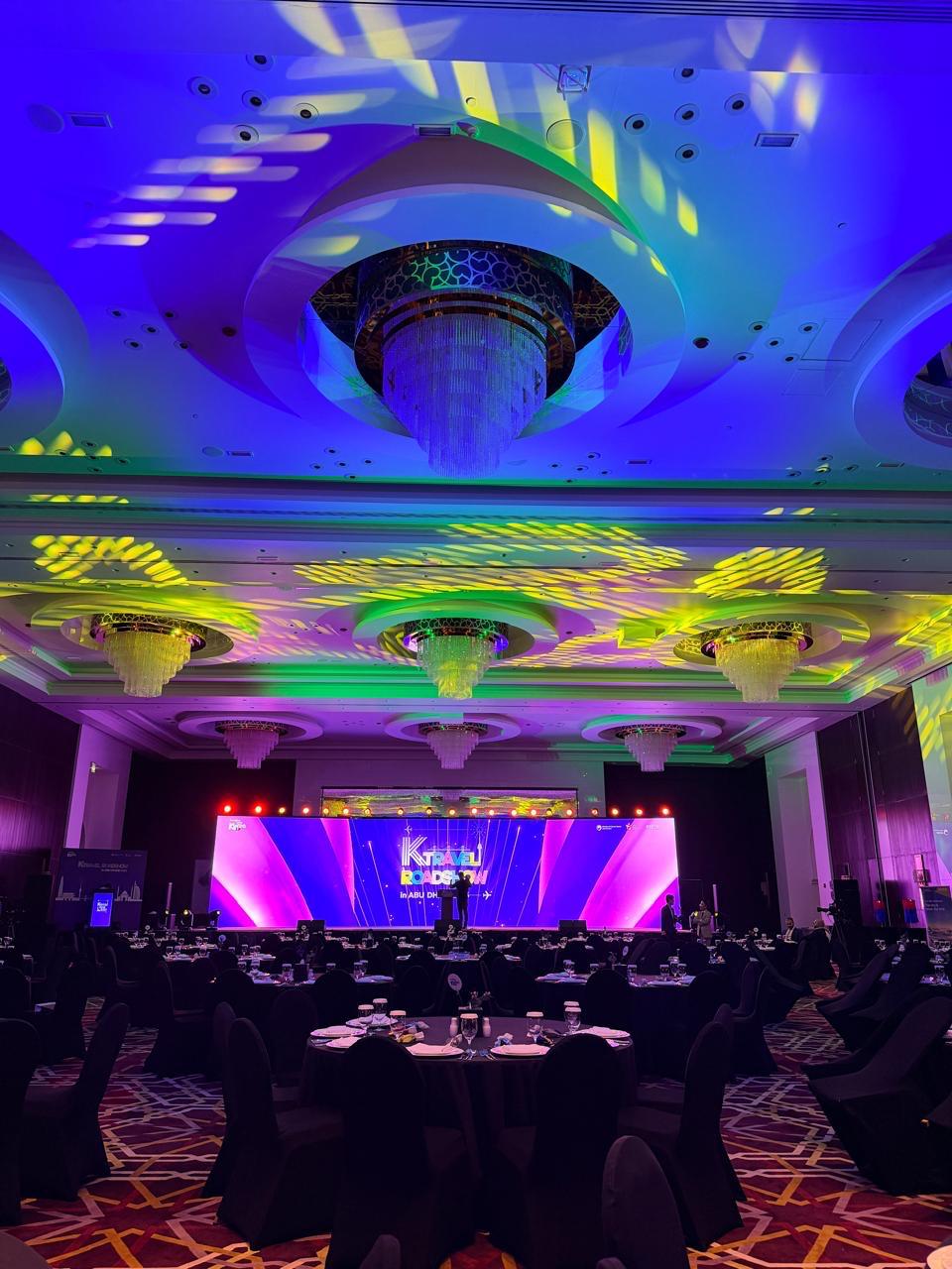 Corporate gala ballroom with LED stage