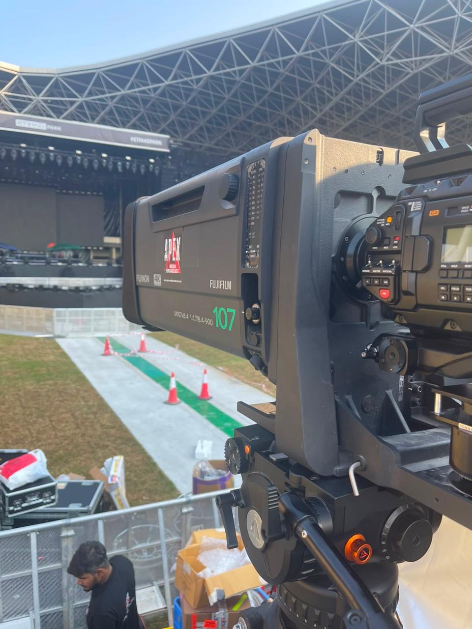 Fujifilm broadcast camera at an outdoor venue